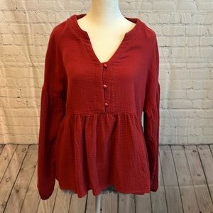 Puffed sleeve baby doll top